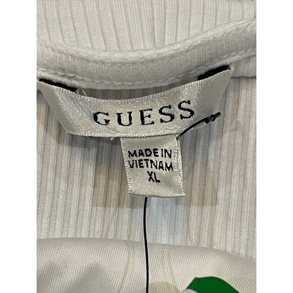 NWT Guess Eco White Nataly Rib Knit Top Size Xl - Picture 7 of 8